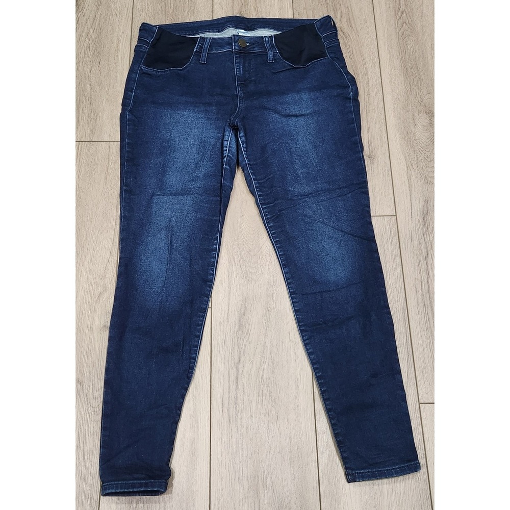 A‎ Glow Maternity Jeggings Skinny Jeans Pants Size 8 Stretchy Dark Side Panel